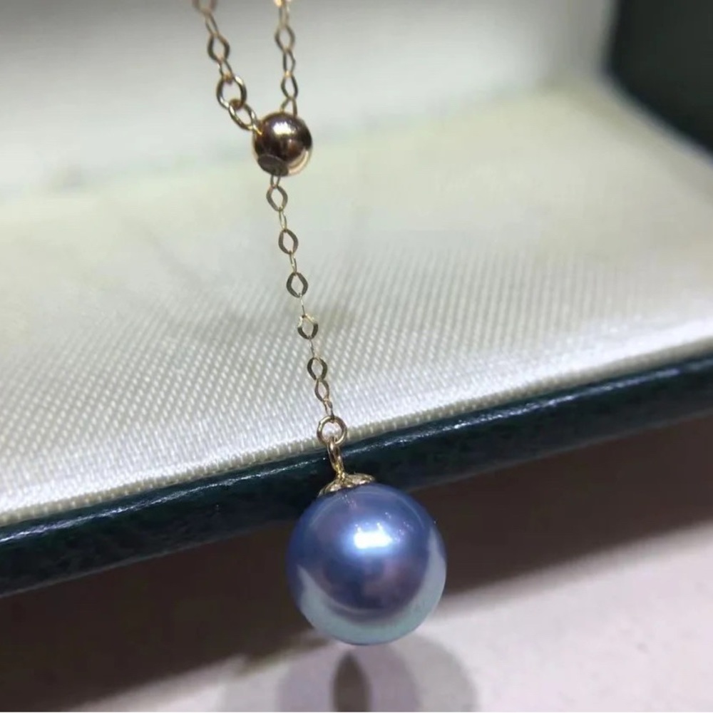Akoya blue tone pearl necklace